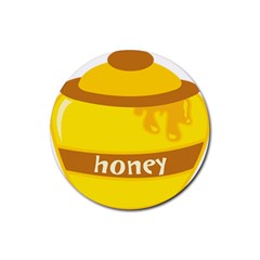 Honet Bee Sweet Yellow Rubber Round Coaster (4 Pack)  by Alisyart