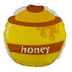 Honet Bee Sweet Yellow Large 18  Premium Flano Round Cushions