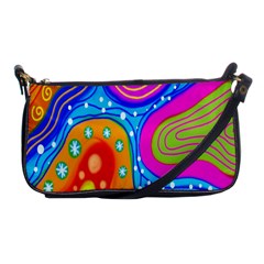 Hand Painted Digital Doodle Abstract Pattern Shoulder Clutch Bags