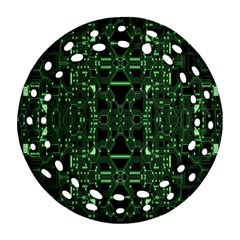 An Overly Large Geometric Representation Of A Circuit Board Ornament (round Filigree) by Simbadda