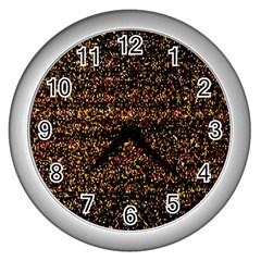 Pixel Pattern Colorful And Glowing Pixelated Wall Clocks (silver)  by Simbadda