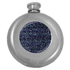 Pixel Colorful And Glowing Pixelated Pattern Round Hip Flask (5 Oz)