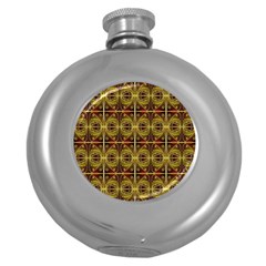 Seamless Symmetry Pattern Round Hip Flask (5 Oz) by Simbadda