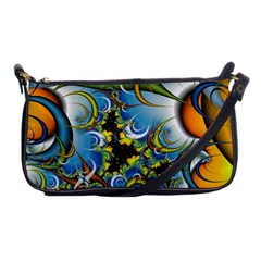 Fractal Background With Abstract Streak Shape Shoulder Clutch Bags