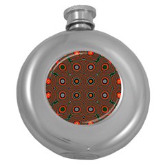Vibrant Pattern Seamless Colorful Round Hip Flask (5 Oz) by Simbadda