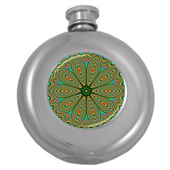 Vibrant Seamless Pattern  Colorful Round Hip Flask (5 Oz)