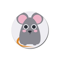 Mouse Grey Face Rubber Coaster (round)  by Alisyart