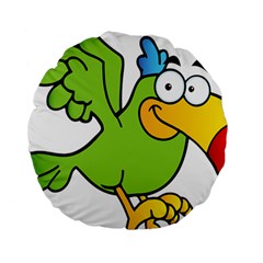 Parrot Cartoon Character Flying Standard 15  Premium Round Cushions by Alisyart