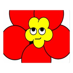 Poppy Smirk Face Flower Red Yellow Double Sided Flano Blanket (large)  by Alisyart