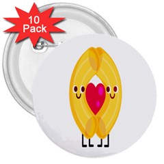 Say Pasta Love 3  Buttons (10 Pack) 