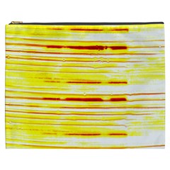 Yellow Curves Background Cosmetic Bag (xxxl)  by Simbadda