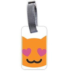 Smile Face Cat Orange Heart Love Emoji Luggage Tags (two Sides) by Alisyart