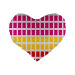 Squares Pattern Background Colorful Squares Wallpaper Standard 16  Premium Flano Heart Shape Cushions Back