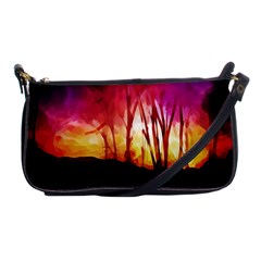 Fall Forest Background Shoulder Clutch Bags