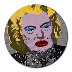 Happy Birthday Mr  President  Round Mousepads by Valentinaart