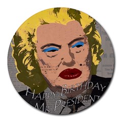 Happy Birthday Mr  President  Round Mousepads by Valentinaart