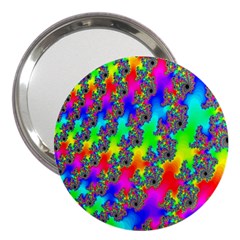 Digital Rainbow Fractal 3  Handbag Mirrors by Simbadda