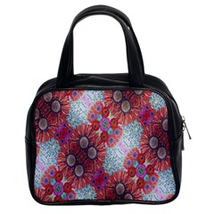 Floral Flower Wallpaper Created From Coloring Book Colorful Background Classic Handbags (2 Sides) by Simbadda