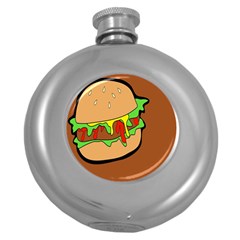 Burger Double Round Hip Flask (5 Oz)