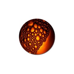 Bubbles Abstract Art Gold Golden Golf Ball Marker by Simbadda