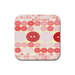 Buttons Pink Red Circle Scrapboo Rubber Coaster (square)  by Alisyart