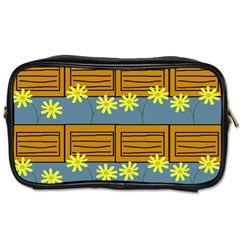 Yellow Flower Floral Sunflower Toiletries Bags by Alisyart