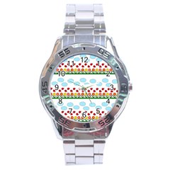 Ladybugs And Flowers Stainless Steel Analogue Watch by Valentinaart