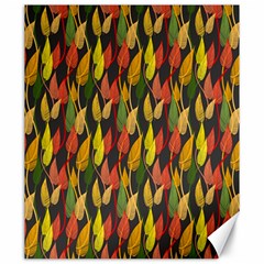 Colorful Leaves Yellow Red Green Grey Rainbow Leaf Canvas 20  X 24   by Alisyart