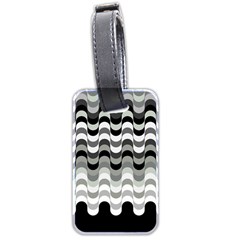 Chevron Wave Triangle Waves Grey Black Luggage Tags (two Sides)