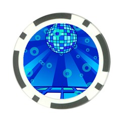 Disco Ball Retina Blue Circle Light Poker Chip Card Guard (10 Pack) by Alisyart