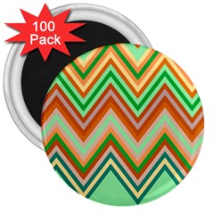 Chevron Wave Color Rainbow Triangle Waves 3  Magnets (100 Pack) by Alisyart
