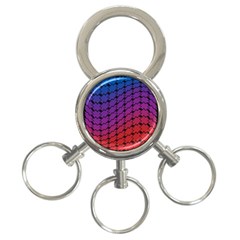 Colorful Red & Blue Gradient Background 3-ring Key Chains by Simbadda