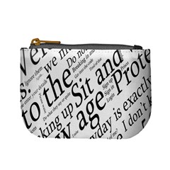 Abstract Minimalistic Text Typography Grayscale Focused Into Newspaper Mini Coin Purses by Simbadda