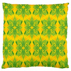Floral Flower Star Sunflower Green Yellow Standard Flano Cushion Case (one Side)