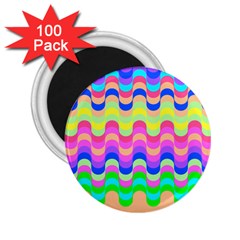 Dna Early Childhood Wave Chevron Woves Rainbow 2 25  Magnets (100 Pack)  by Alisyart