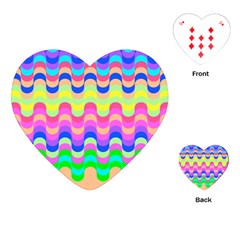 Dna Early Childhood Wave Chevron Woves Rainbow Playing Cards (heart)  by Alisyart