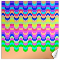 Dna Early Childhood Wave Chevron Woves Rainbow Canvas 12  X 12   by Alisyart