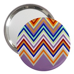 Chevron Wave Color Rainbow Triangle Waves Grey 3  Handbag Mirrors by Alisyart