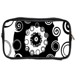 Fluctuation Hole Black White Circle Toiletries Bags by Alisyart