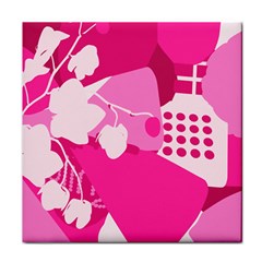 Flower Floral Leaf Circle Pink White Face Towel by Alisyart