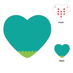 Green Blue Teal Scallop Wallpaper Wave Playing Cards (heart)  by Alisyart