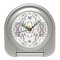 Pattern Monochrome Terrazzo Travel Alarm Clocks by Simbadda