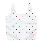 Mages Pinterest White Red Polka Dots Crafting Circle Full Print Recycle Bags (L) 