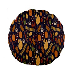 Macaroons Autumn Wallpaper Coffee Standard 15  Premium Round Cushions by Alisyart
