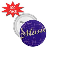Music Flyer Purple Note Blue Tone 1 75  Buttons (100 Pack)  by Alisyart