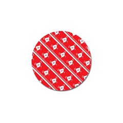 Panda Bear Face Line Red White Golf Ball Marker (10 Pack)