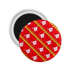 Panda Bear Face Line Red Yellow 2 25  Magnets