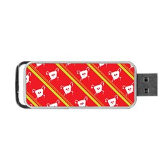 Panda Bear Face Line Red Yellow Portable Usb Flash (one Side) by Alisyart