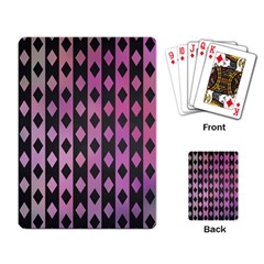 Old Version Plaid Triangle Chevron Wave Line Cplor  Purple Black Pink Playing Card by Alisyart