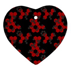 Red Digital Camo Wallpaper Red Camouflage Heart Ornament (two Sides) by Alisyart